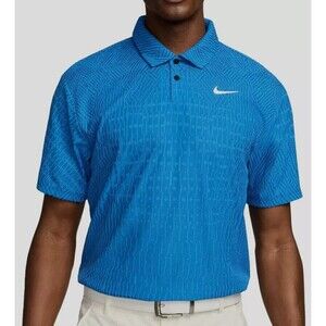 Nike Tour Dri-Fit ADV Golf Performance Polo Textured Blue FD5731-435 Men's XL